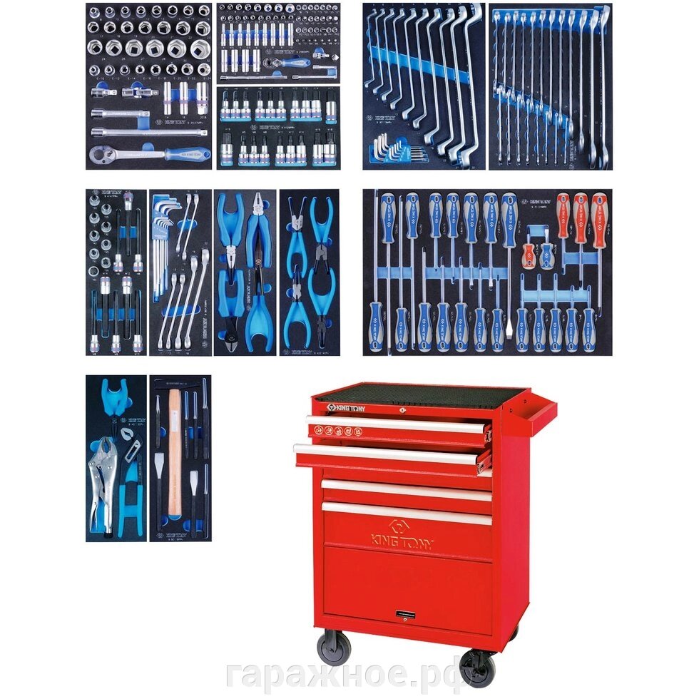 Набор инструментов в красной тележке, 235 предметов от компании ООО "Евростор" - фото 1