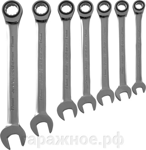 Набор ключей комбинированных трещоточных 10-19 мм, 7 предметов