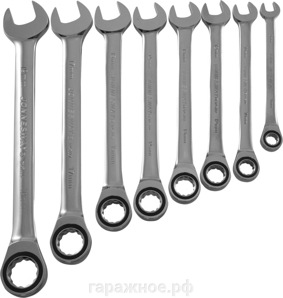 Набор ключей комбинированных трещоточных 8-19 мм, 8 предметов от компании ООО "Евростор" - фото 1