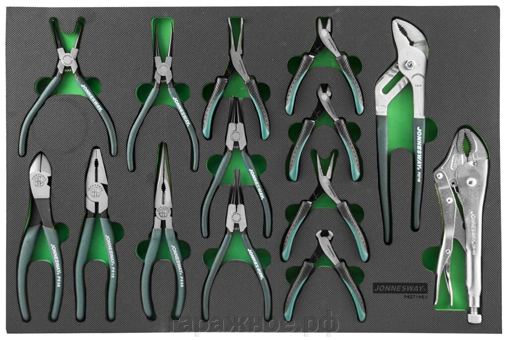 Набор шарнирно-губцевого инструмента. 14 предметов в EVA ложементе 560х400 мм. от компании ООО "Евростор" - фото 1