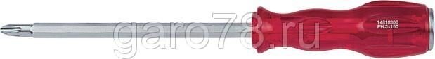 Отвертка крестовая Phillips №4, 300 мм, силовая, пластиковая ручка KING TONY 14810412 от компании ООО "Евростор" - фото 1