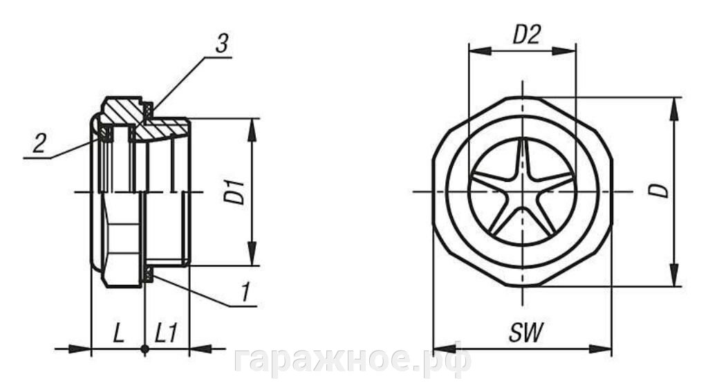 Mаслоуказатель алюминиевый с природным стеклом