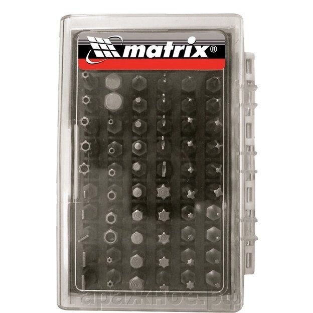 Набор бит с магнитным держателем, CrV, 61 шт. MATRIX - фото