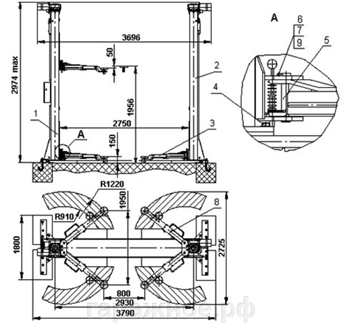 Автомобильный подъемник ПЛД-5-01