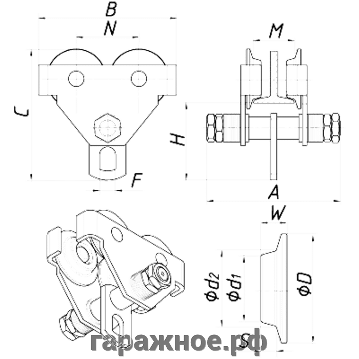 Каретка подвески чертеж