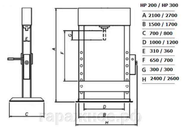 Электрогидравлический пресс Stalex HP-300, 300т.