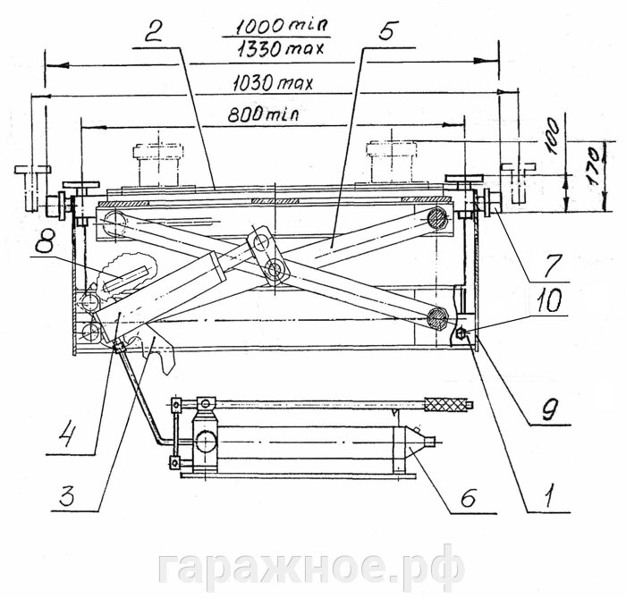 Подъемник канавный навесной