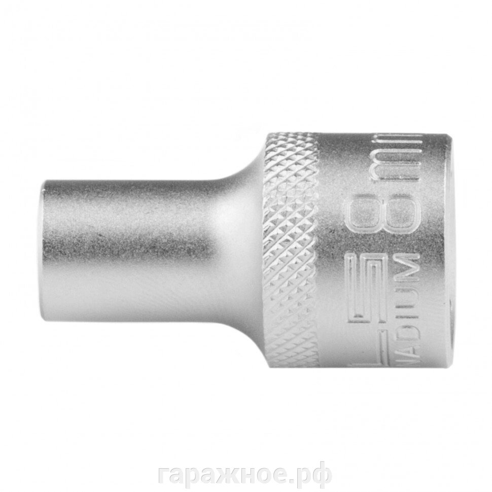 Головка торцевая 8 мм, двенадцатигранная, CrV, под квадрат 1/2, хромированная. STELS - Россия