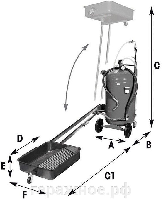 DATI TECNICI 1834 Capacità 120 l Vaschetta 60 l A (mm ) 660 B (mm ) 780 C (mm) 1520 C1 (mm) 2140 D (mm) 590 E (mm) 220 F (mm) 492 Peso 83,4 kg