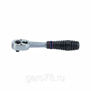 Трещотка 1/4", 140 мм, 24 зубца, флажковая с кнопкой, фиксатор KING TONY 2771-55G