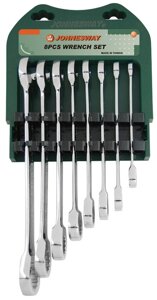 Набор ключей комбинированных трещоточных 10-19 мм, 8 предметов