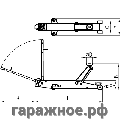 Домкрат подкатной гидравлический 10 т. Croco Line