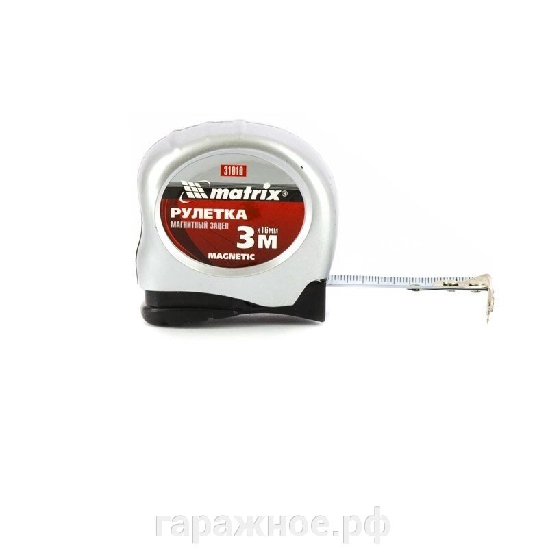 Рулетка Magnetic, 3 м х 16 мм, магнитный зацеп. MATRIX от компании ООО "Евростор" - фото 1