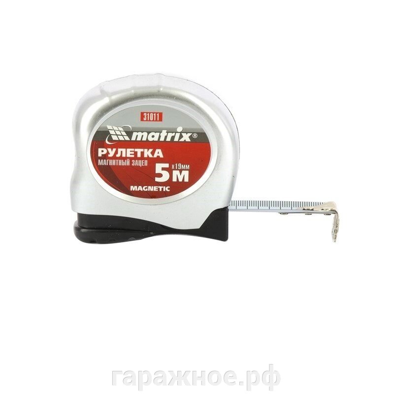 Рулетка Magnetic, 5 м х 19 мм, магнитный зацеп. MATRIX от компании ООО "Евростор" - фото 1