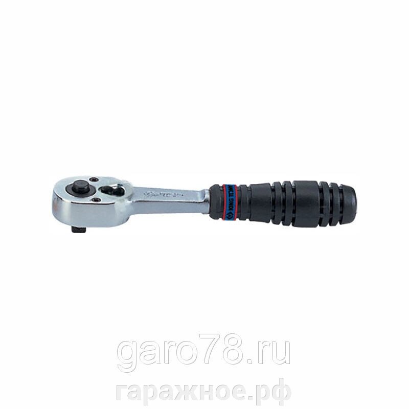 Трещотка 1/4", 140 мм, 24 зубца, флажковая с кнопкой, фиксатор KING TONY 2771-55G от компании ООО "Евростор" - фото 1