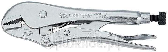 Зажим с фиксатором 180 мм, с прямыми губками KING TONY 6031-07R от компании ООО "Евростор" - фото 1