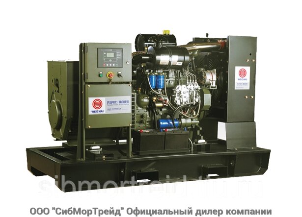 Дизель-генератор Weichai WPG88F9 мощностью  64 кВт в открытом исполнении на раме от компании ООО "СибМорТрейд" Официальный дилер компании Weichai Power в России. - фото 1