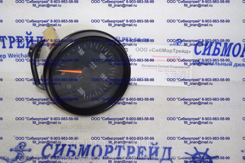 Тахометр стрелочный 170Z.09.55 для двигателя 8170, 6170 от компании ООО "СибМорТрейд" Официальный дилер компании Weichai Power в России. - фото 1