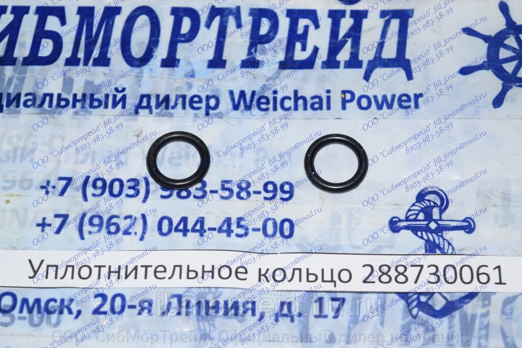 Уплотнительное кольцо 288730061 для двигателя 8170, 6170 от компании ООО "СибМорТрейд" Официальный дилер компании Weichai Power в России. - фото 1
