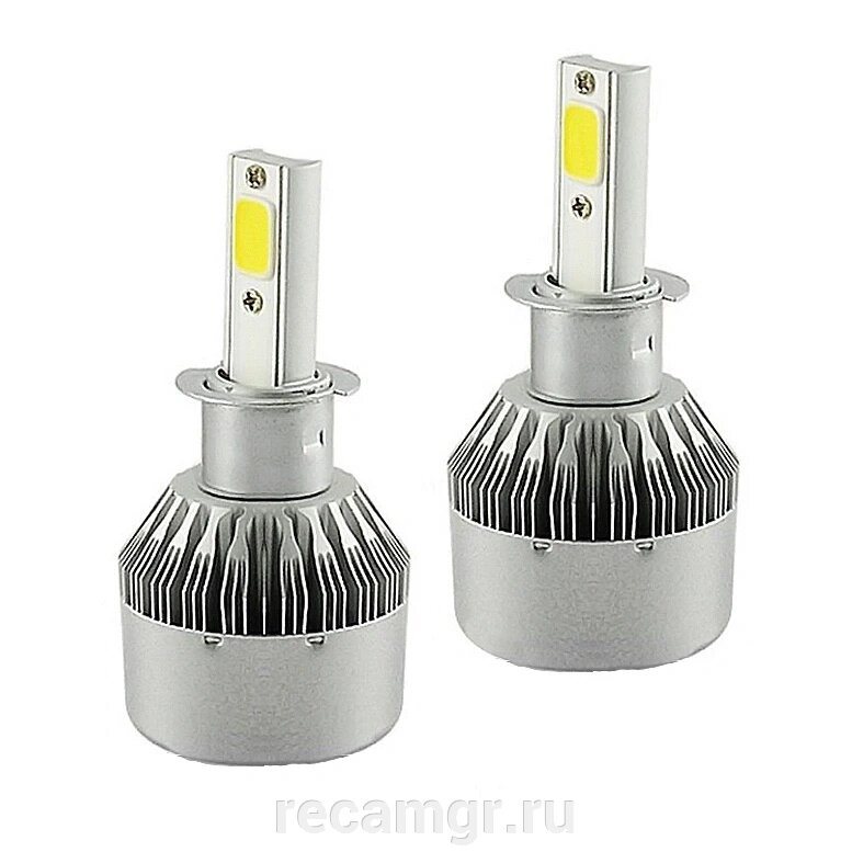 Лампа светодиодная H3 /лампы фары авто 2шт/ LED C6 (ярче ксенона) 12/24V 6000K 3800Lm от компании Компания Рекам Групп - фото 1