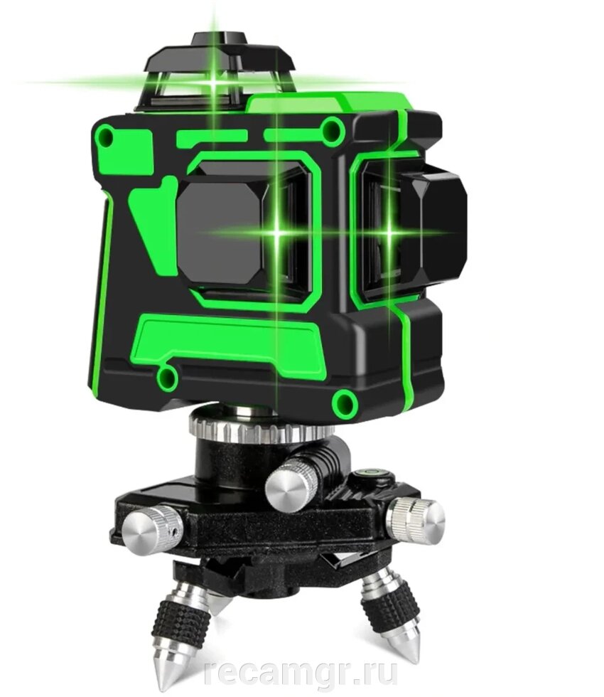 Лазерный уровень нивелир Hilda 4D/16 лучей зеленого цвета   360 градусов, с литейной батареей пульт от компании Компания Рекам Групп - фото 1