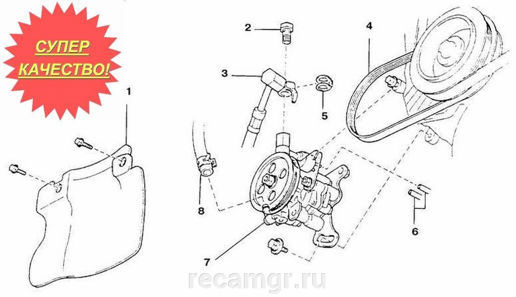 Насос Гур Гидроусилитель Тойота Камри 4431033170 / 4431033180 от компании Компания Рекам Групп - фото 1