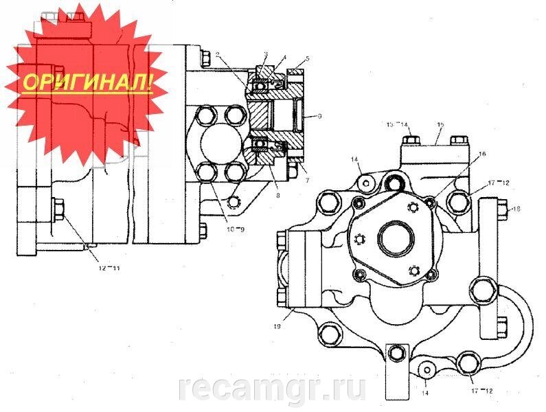 Насос трансмиссии Caterpillar 3T-1445 / 386-3051 от компании Компания Рекам Групп - фото 1