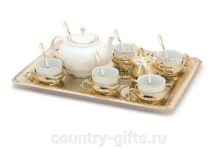 Чайный сервиз на 6 персон с подносом Stradivari от компании CountryGifts - фото 1