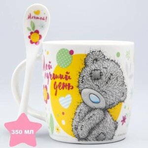 Кружка с ложкой в подарочной упаковке Мой лучший день в Москве от компании CountryGifts