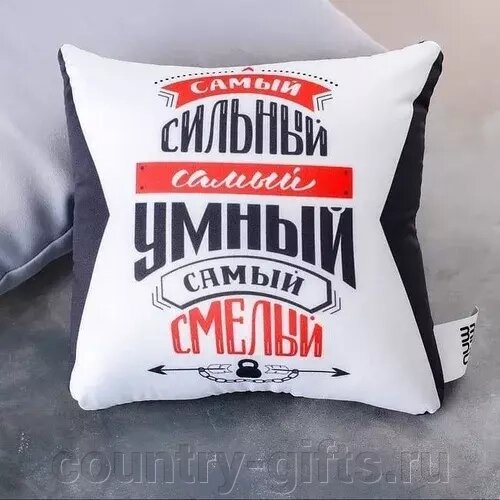 Подушка-антистресс «Самый сильный, самый умный, самый смелый от компании CountryGifts - фото 1