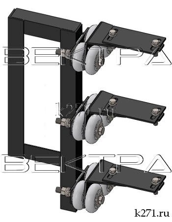 Кронштейн троллейный К34БУ2 с троллеедержателями ДТ-2Д 3 шт. от компании ООО "Вектра" - фото 1
