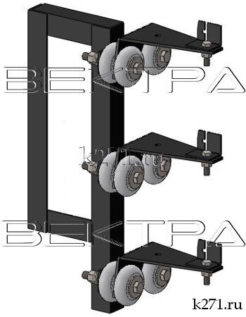 Кронштейн троллейный К34БУ2 с троллеедержателями ДТ-2И 3 шт. от компании ООО "Вектра" - фото 1