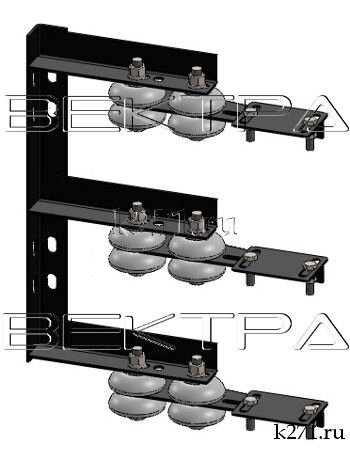 Кронштейн троллейный К44МУ1 с троллеедержателями К269МУ1 от компании ООО "Вектра" - фото 1