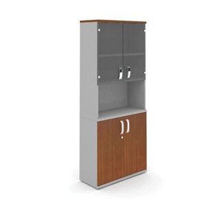 Шкаф высокий с глухими и стеклянными дверцами MM5-025 МИЛАН