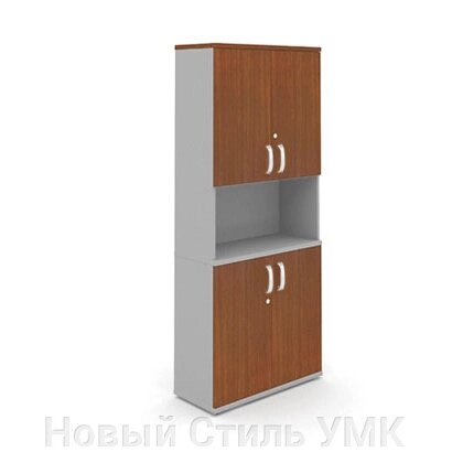Шкаф высокий с глухими дверцами и открытой полкой МИЛАН от компании Новый Стиль УМК - фото 1