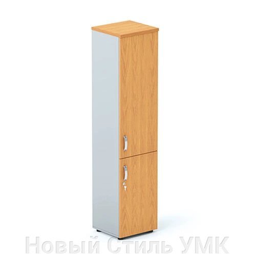 Шкаф закрытый узкий высокий с глухими дверцами БОСТОН от компании Новый Стиль УМК - фото 1