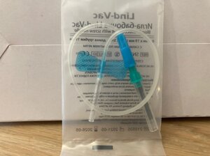 Игла-бабочка 23G (0,6 х 19 мм) с катетером 190 мм для вакуумных пробирок, голубая, 100 шт/уп (MR-MED, Китай)