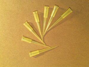 Наконечники 5-200 мкл, Gilson ПП жёлтые, 1000 шт/уп (Ningbo, Китай)