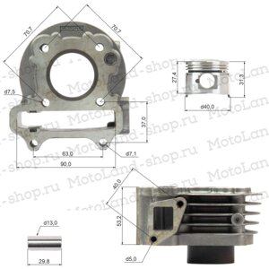 ЦПГ (поршневая) d=40mm 139QMB (70,5/70,6/53/13) 50см3