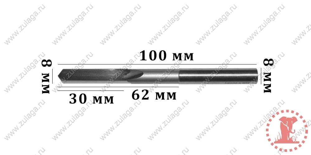 Фреза 8x30x100x8 HSS co 5% от компании ООО "ТехКом" - фото 1