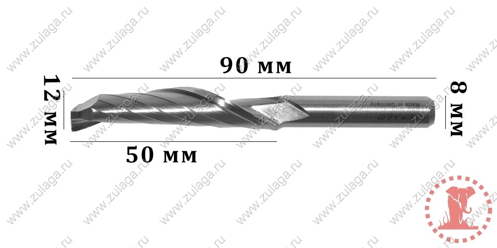Фреза однозубая 12x50x90x8 HSS co 5% от компании ООО "ТехКом" - фото 1