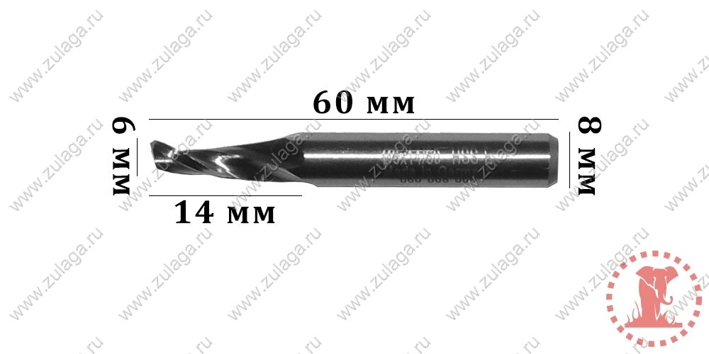 Фреза однозубая 6x14x60x8 HSS co 5% от компании ООО "ТехКом" - фото 1