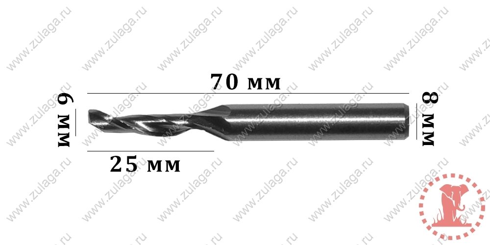 Фреза однозубая 6x25x70x8 HSS co 5% от компании ООО "ТехКом" - фото 1