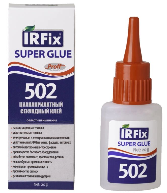 Клей секундный IRFIX Super Gue 502 (20g) от компании ООО "Компания Промметиз" - фото 1