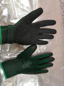Перчатки ПЕНА облив черным Корея (L) зеленые