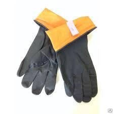 Перчатки КЩС тип 1 черные оранжевый подклад