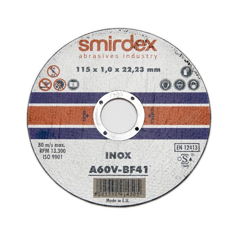 115*1мм SMIRDEX 914 Inox Cutting Wheels Отрезной круг по нержавеющей стали от компании ООО «ВЕКТРА» - фото 1