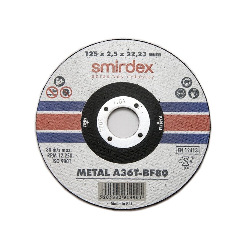 125*2,5*22мм SMIRDEX 911 Metal Cutting Wheels Отрезной круг по металлу от компании ООО «ВЕКТРА» - фото 1