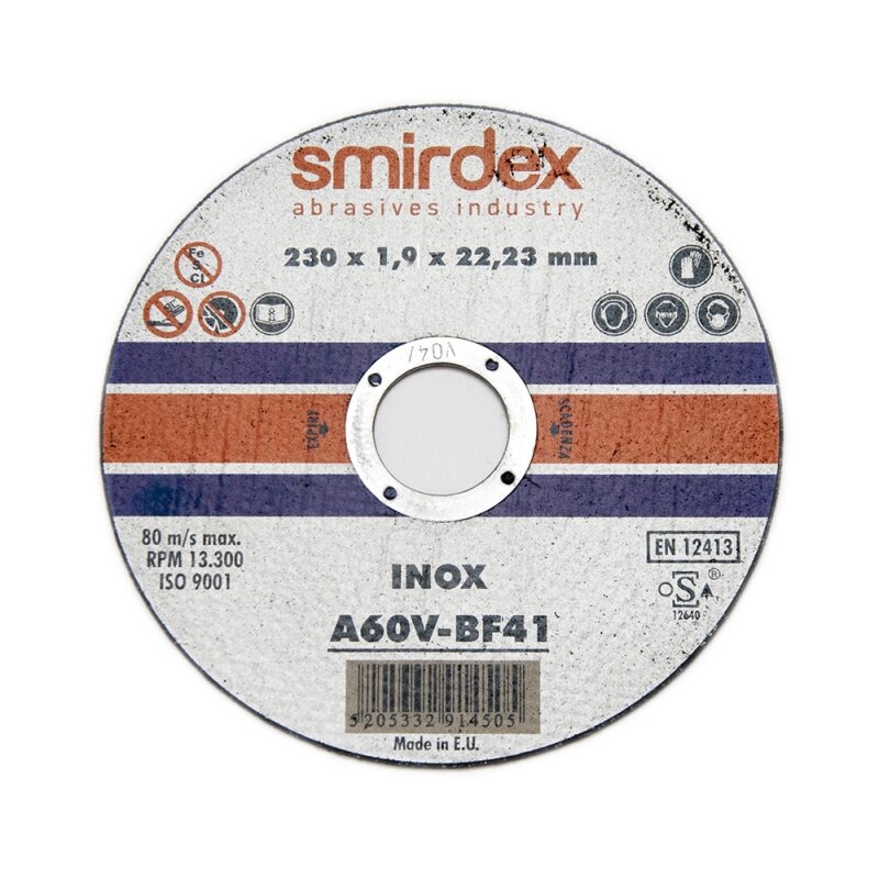 230*1,9*22мм SMIRDEX 914 Inox Cutting Wheels Отрезной круг по нержавеющей стали от компании ООО «ВЕКТРА» - фото 1