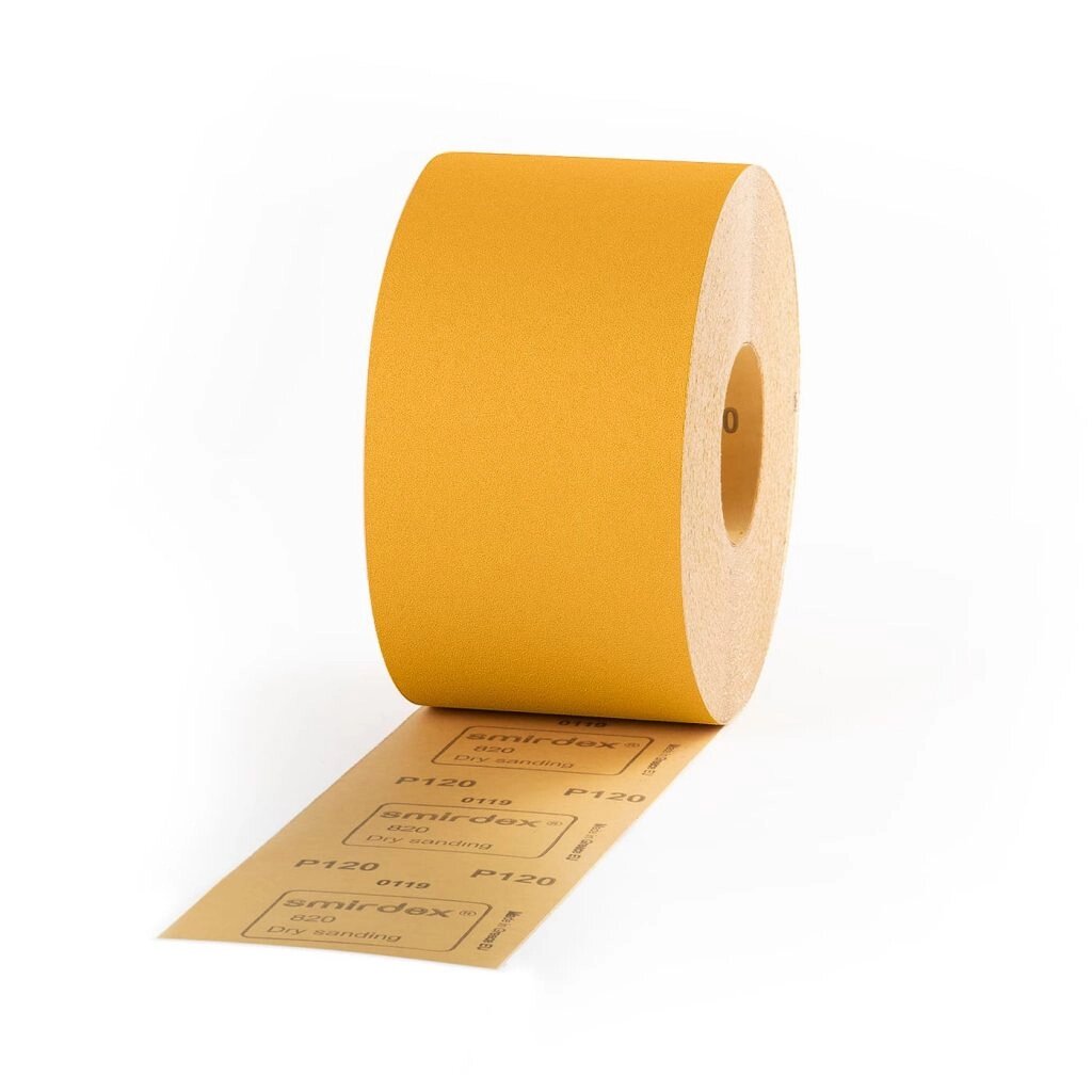 P 120 115мм*50м SMIRDEX 820 Yellow Абразивная бумага в рулонах от компании ООО «ВЕКТРА» - фото 1